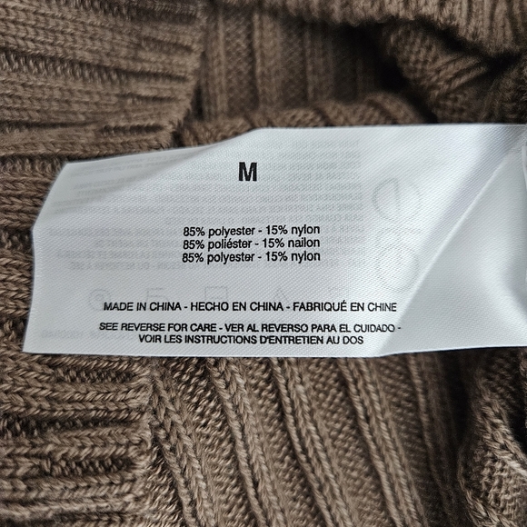 Jessica Simpson Sweater Brown Long Sleeve Rib Knit Pullover Medium - Picture 7 of 9